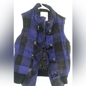Aeropostale Black and Blue Plaid Jacket